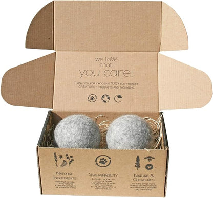 Wool Dog Toy Balls – Organic Eco Friendly Dog Ball Toy – Natural Non Toxic Dog Toy for Fetch – Durable Wool Ball for Dogs – 2 Pack - Safe for Your Pet & The Planet