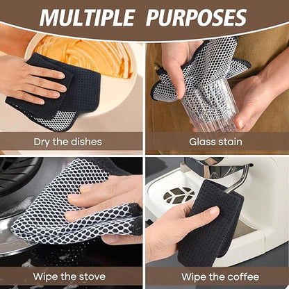 KinHwa Kitchen Washcloths for Dishes Absorbent Microfiber Dish Cloths Quick Dry