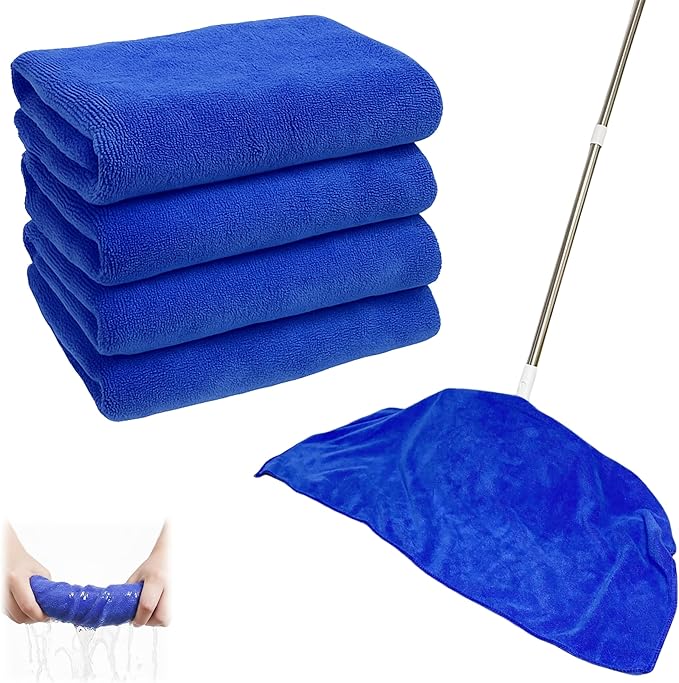 4Pcs Extra Large Microfiber Cleaning Cloths – 30x20 in Mop Towels