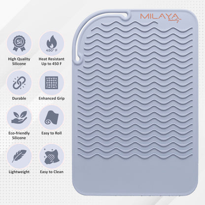 Heat Resistant Mat - Curling Iron Holder - Straightener pad - Flat Iron Holder - Silicone Mat for Hair Tools - Hot Tool Mat - Salon Tools - Hot Iron Holster - Vanity Mat - Vanity Accessories for Women
