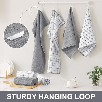 Homaxy Premium Cotton Kitchen Towels 16"x 28", Large Natural Ring Spun 390 GSM