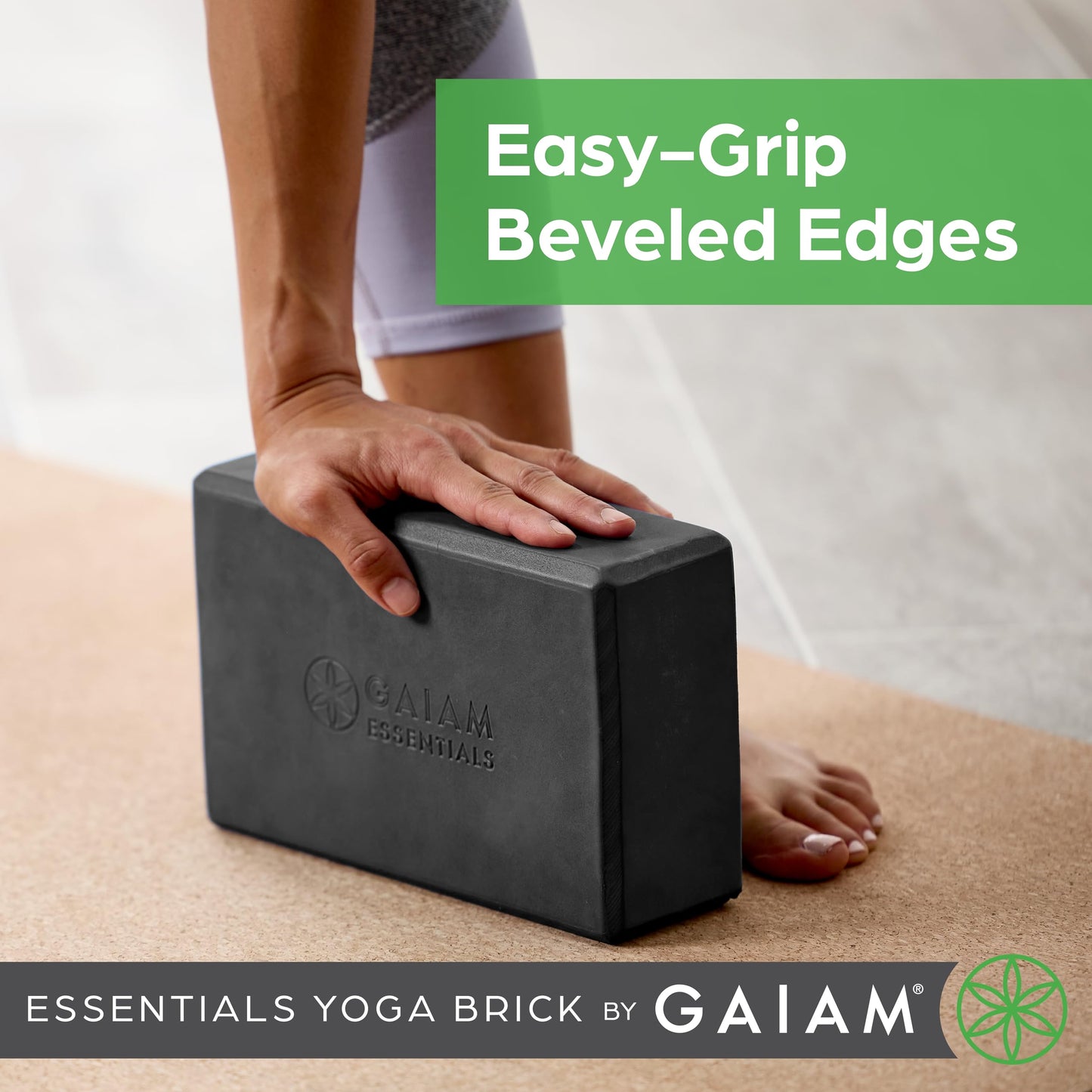 Gaiam Essentials Yoga Brick EVA Foam Block Accessories for Yoga, Meditation, Pilates, Stretching - 2 Pack