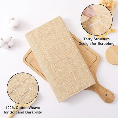 Homaxy 100% Cotton Terry Kitchen Dish Cloths, Ultra Soft and Absorbent Dish