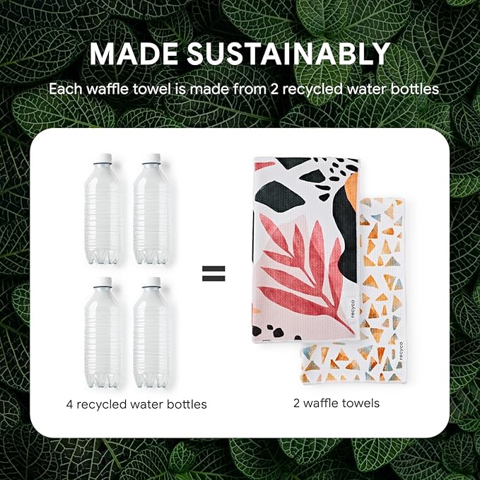 RECYCO Waffle Kitchen Towel Set of 2