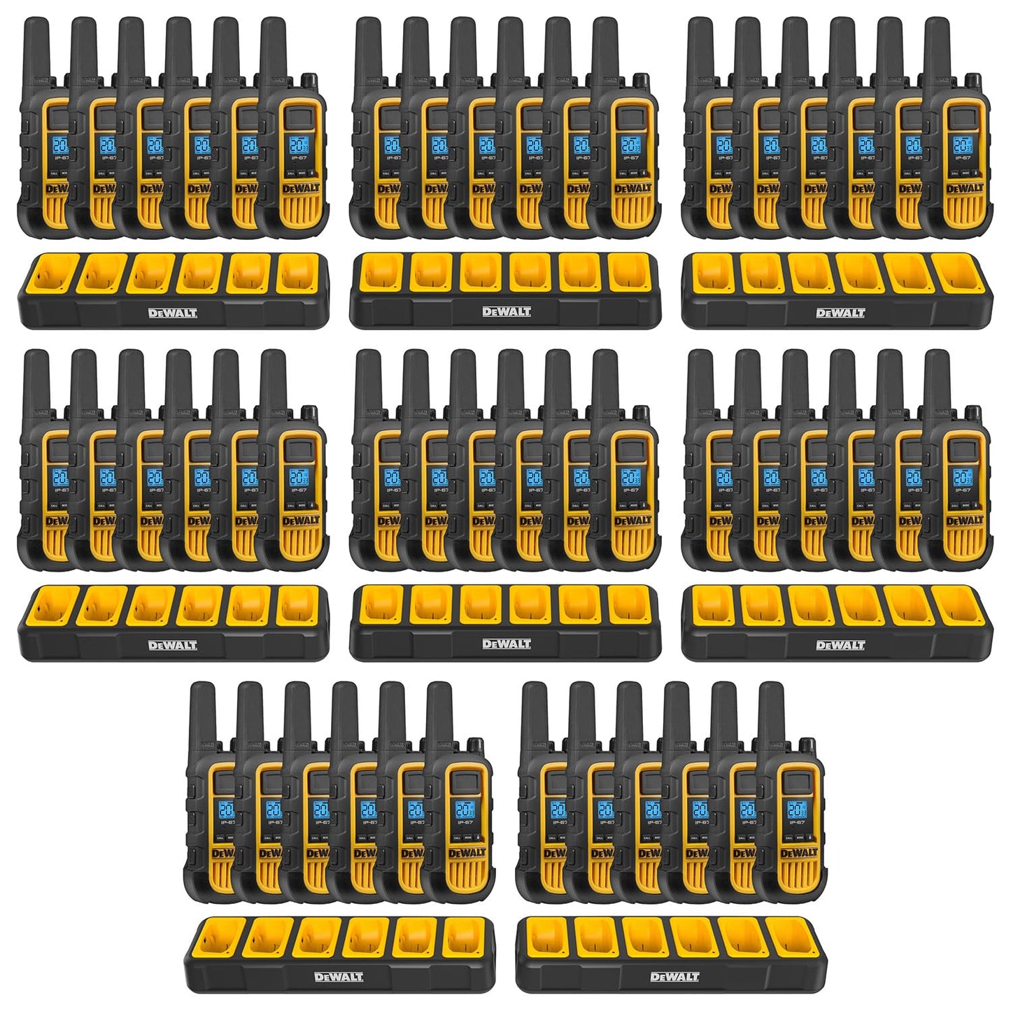 DEWALT DXFRS800 FRS Walkie Talkies Long Range 2 Way Radio, 2 Watt, Waterproof & Rechargeable, 2 Pack