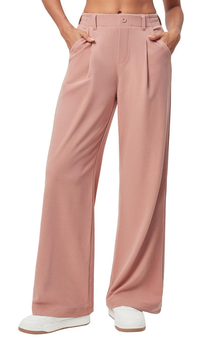 Ewedoos Wide Leg Pants Woman Stretchy Work Dress Pants Women Pull on Business Casual Slacks Trousers Fall Outfits 26"/28"