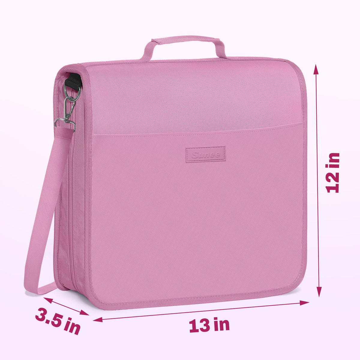 SUNEE Zipper Binder 3 Ring, 3 Inch O-Ring with Handle and Shoulder Strap, 600-Sheet Capacity, 5-Tab Expanding File Folder, Multi-Pockets for Middle School Organizer Binder with Zipper, Grape Purple