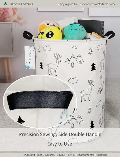 Round Fabric Storage Bin, Decorative Basket, Organizer Basket