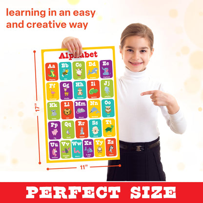 Set of 21 , Toddler Learning Posters, For Classroom Posters -17" x 11"-Educational Posters For Toddlers 1-3, Shapes For Classroom Wall , Education Kids Learning Poster , 21pcs- waterproof poster