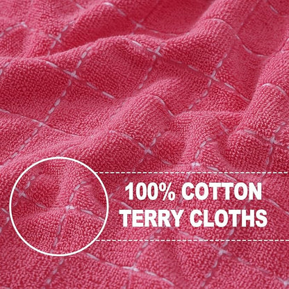 Homaxy 100% Cotton Terry Kitchen Towels, Checkered Designed, Soft and Super