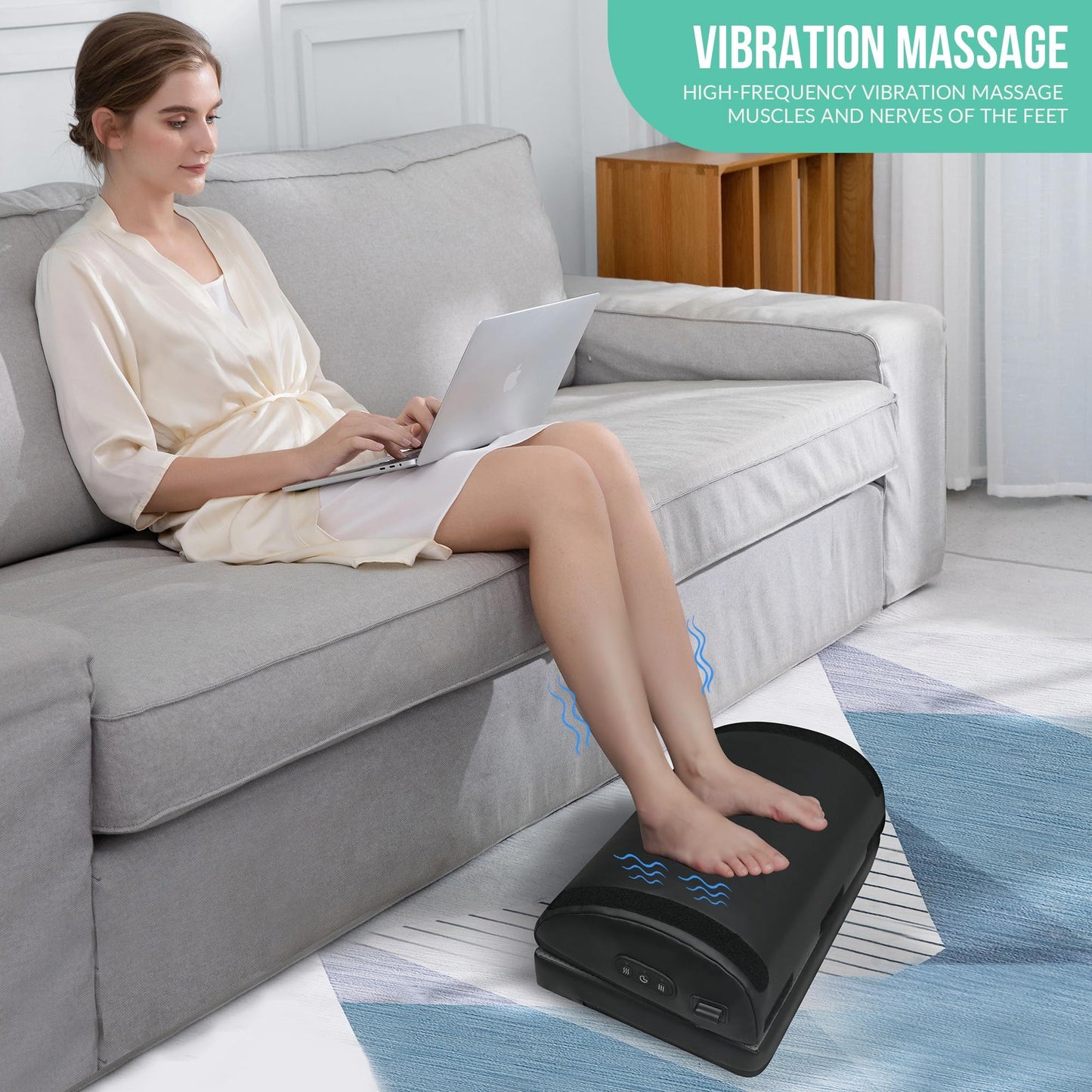Snailax Foot Rest Under Desk at Work, Heated Under Desk Foot Stool with Double Layer Adjustable Height, Feet Warmer with Vibration Massage, Ergonomic Gaming Home Footstool for Lumbar Back Knee Pain