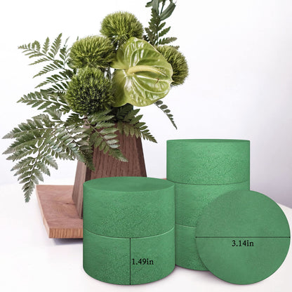 6 Packs Round Floral Foam Blocks，3'' Large Dry Floral Foam for Artificial Flowers,Flower Foam Blocks for Wedding Aisle Flowers Party Decoration