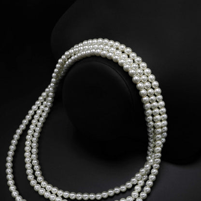 Long Pearl Necklace for Women Layered Cream White Faux Pearl Beads Strand Necklace Costume Jewelry,Diameter Pearl 8MM,69",Christmas Jewelry for Women