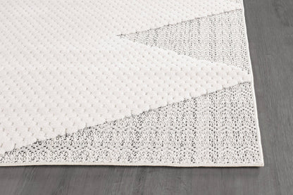 Luul Home Modern Micro Loop Indoor Area Rugs for Living Room Bedroom Kitchen Geometric Triangle White 5x7 Luxury Durable Low and High Pile Non-Shedding Stain Resistant Soft Area Carpet 5 x 7
