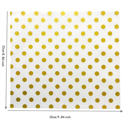 Suiwen Gold Dot Wax Paper Sheets Deli Wraps Tray&Basket Liner Deli Paper Wax Paper Baking Paper Colored Parchment Paper Greaseproof for Food (150)