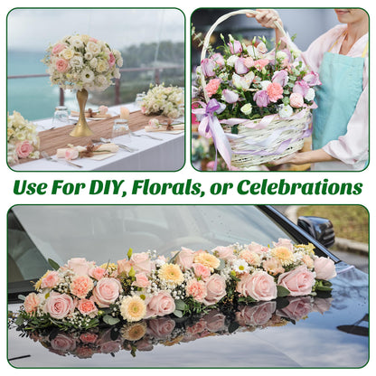 Aneco 8 Pieces Floral Foam Blocks Set Square Green Floral Foam with Floral Tape & Clear Cellophane Wrap for Fresh Artificial Flower DIY Arrangements Home Wedding Decor, 5.5 x 3.1 x 1.8 Inch