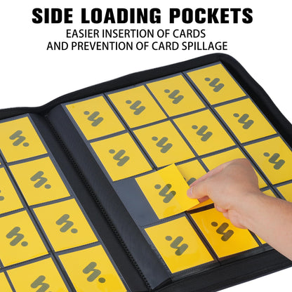 MORABTO Premium 1000+ Pockets Card Binder,16 Pockets Card Binder Ringless Side Loading Trading Card Album Folder for TCG -White