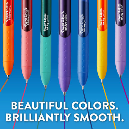 Paper Mate InkJoy Black Gel Pens Medium Point (0.7 mm) Comfort Grip 10 Count Fast Dry Ink Ideal for Smooth Writing