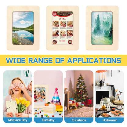 VOKOY 25 Pack Wooden Picture Frames for Crafts, 4" x 6" Photos DIY Wood Frames for Crafting,Unfinished Standing Photo Frames,DIY Frame Crafts Wood Decorate for Father's Day Birthday Party Gifts