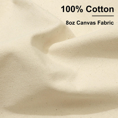 8oz Natural Cotton Duck Canvas Fabric for Sewing, Home Décor, Embroidery, Arts and Crafts, 63 Inch by 1 Yard