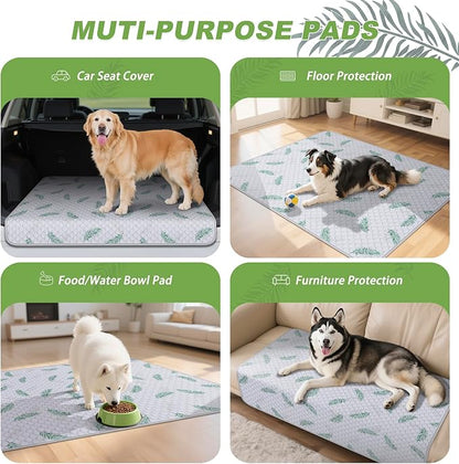 WanpeeGoo Washable Pee Pads for Dogs, 2Pack Reusable Puppy Pads, Super Absorbent & Leakproof Dog Pads, Anti-Slip Dog Pee Pads for Puppy Training & Incontinence, Leaf Pattern 32"x63"