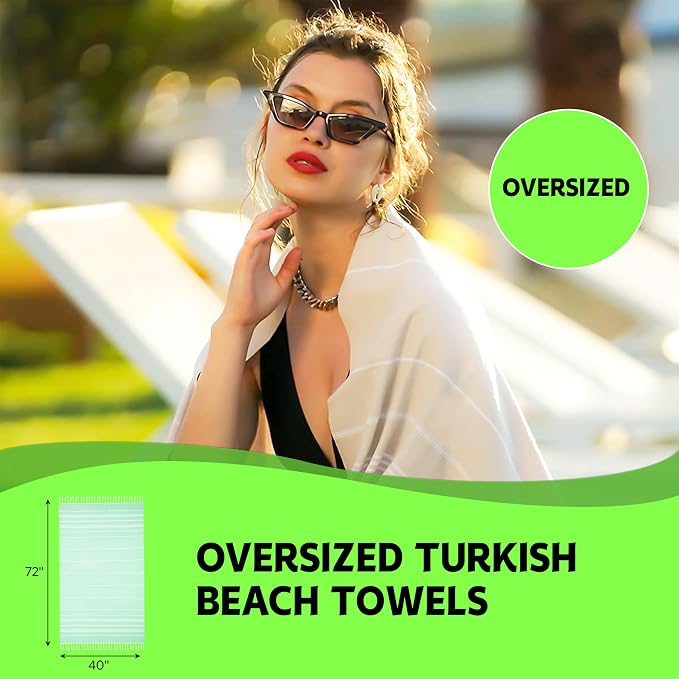 HAVLULAND Fuchsia Oversized 39x71cm Turkish Cotton Beach Towel - Quick Dry, Lightweight, Sand Free, Ideal for Beach, Pool, Spa, Gym, Yoga, Travel, Camping, Picnic
