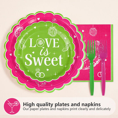 200Pcs Last Pickle Shell Ever Tickle Bachelorette Party Decorations Pickle Bachelorette Paper Plates and Napkins Tableware Sets for Girls Women Funny Bridal Shower Wedding Party Supplies Serves 50