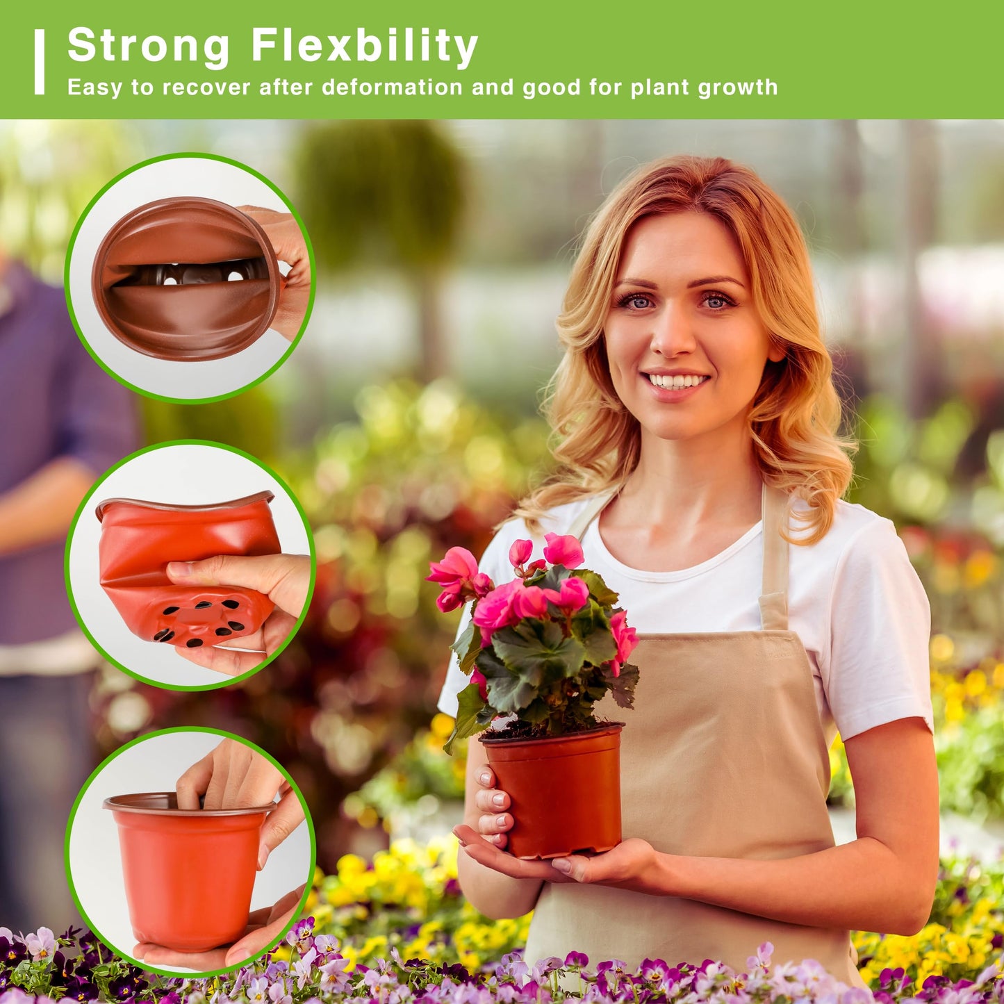 LWWTBS Plant Nursery Pot/Pots 100 Pcs 6" Plastic Small Plants Pots Flower Pots Seed Starting Pots for Plants Indoor Outdoor Seeding pots (with 100 Plant Labels)