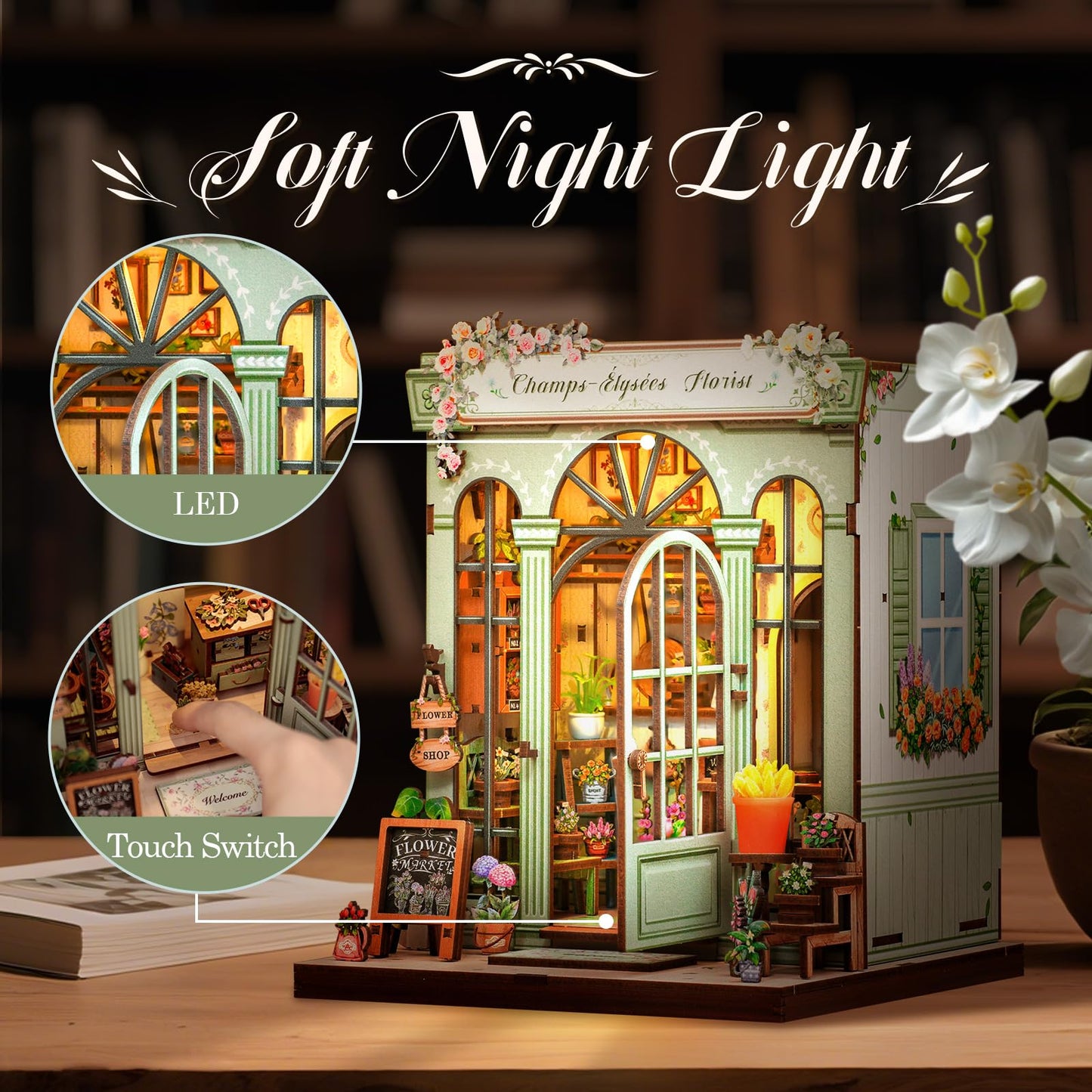 CUTEBEE Book Nook Kit, DIY Miniature House Kits for Adult and Teens, Dollhouse Tiny Booknook Garden House Bookshelf, DIY Craft Gifts for Family and Friends