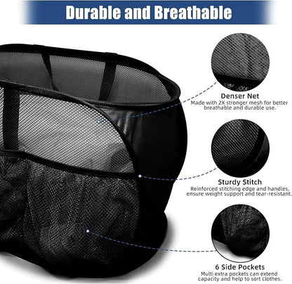 2 Pack Collapsible Laundry Baskets, Upgrade Pop Up Laundry Hamper