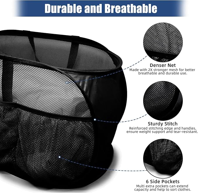 Collapsible Laundry Baskets, Upgrade Pop Up Laundry Hamper