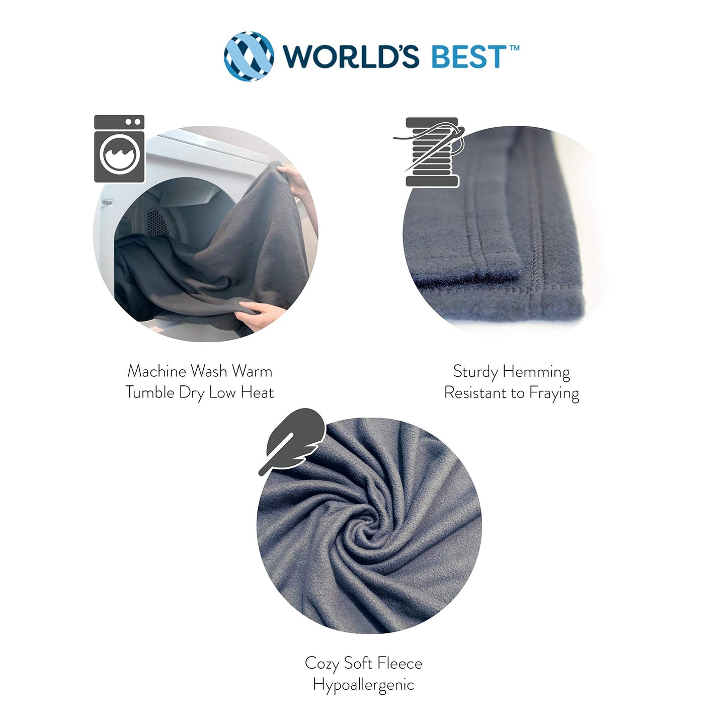 Wolf Essentials Cozy-Soft Microfleece Travel Blanket, 50x60 Inch, Lightweight, Compact, Perfect for Airplane and Car, Charcoal