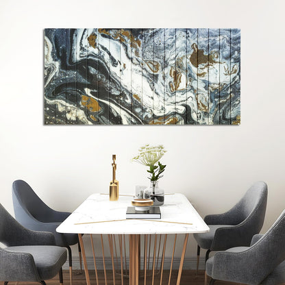 llribbons Framed Abstract Canvas Ribbon Wall Art Black White Gold Pictures Living Room Wall Decor Modern Painting Handmade 3D Woven Textured Prints Artwork for Bedroom Home Office Decoration 20" x 40"