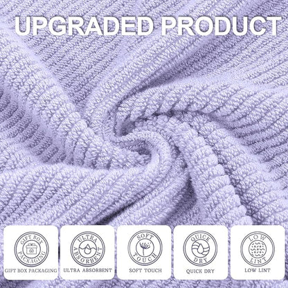 VOOVA & MOVAS Purple Bath Towels Set of 4, Large 30" x 56"