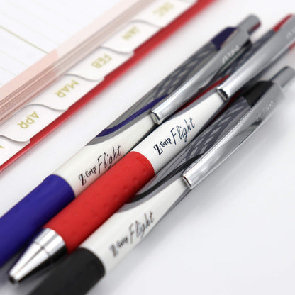 Zebra Pen Z-Grip Flight Retractable Ballpoint Pen, Bold Point 1.2mm, Black Ink, School Supplies, Teacher Supplies, and Office Supplies, Smooth Writing, Quick-Drying, 12-Pack (21910)