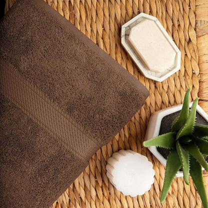 Superior Egyptian Cotton Solid Towel Set, Washcloths 13” x 13”, Hand Towels 20”