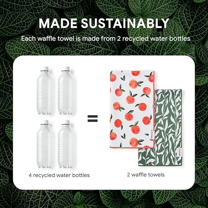 RECYCO Waffle Kitchen Towel Set of 2