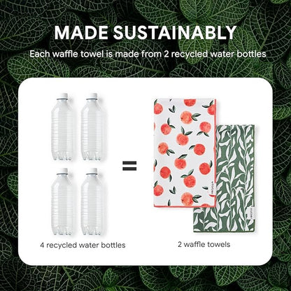 RECYCO Waffle Kitchen Towel Set of 2