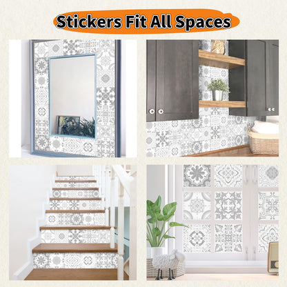 PVC Peel and Stick Tile Stickers 24Pcs Waterproof Removable Backsplash Wall Decals Self-Adhesive Subway Stickers for Kitchen Bathroom RV Instant DIY Upgrade Sticker(Style A, 5.91 x 5.91 Inch)