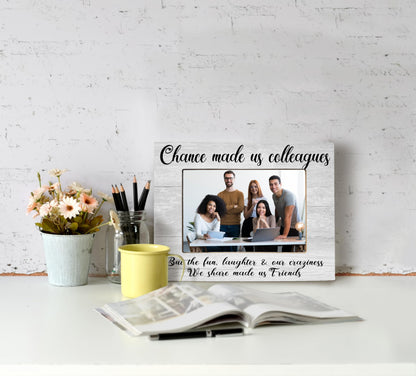 XDFVL Chance Made Us Colleagues Picture Frame, Desk Picture Frames for Office, Picture Frames for Desk at Work, Appreciation Gifts for Coworkers, Employee Appreciation Gifts, Photo Frame 8x10