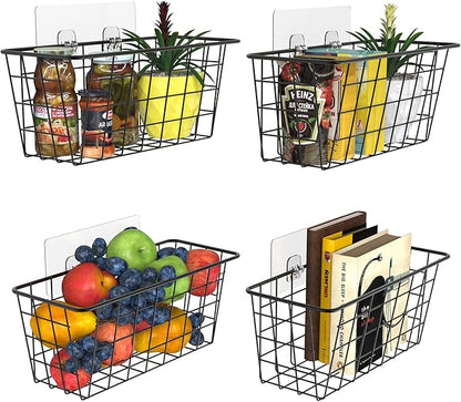 MaraFansie Over the Cabinet Door Organizer Wall Wire Baskets Hanging Kitchen