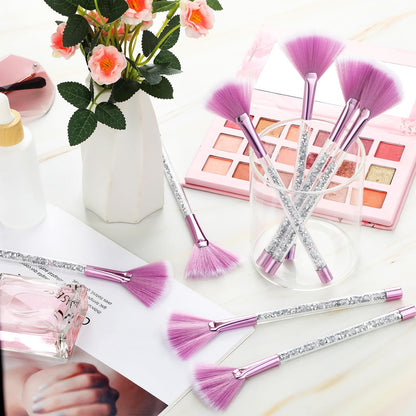 9 Pieces Facial Fan Mask Brushes, Soft Facial Applicator Brushes Tools for Peel Glycolic Makeup for Mud Cream(Champagne)