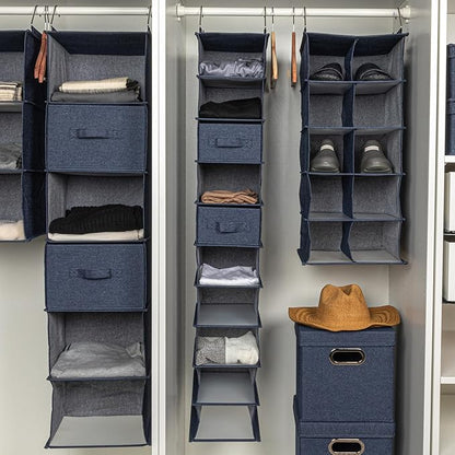 Household Essentials Hanging Narrow Cotton Blend and Plastic Closet Organizer