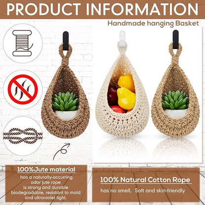Honeydak Boho Decor Hanging Wall Baskets