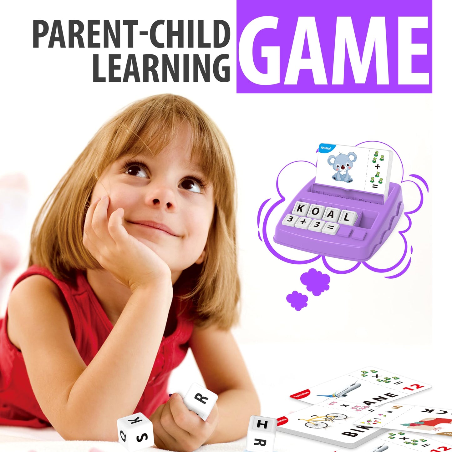 Yolscue Montessori Matching Letter Games,Educational Toys for 3-8 Year Olds Boys Girls,Alphabet Learning Toys for Kids Ages 3-8 Years,Birthday Party Gifts for 3-8 Year Olds Boys Girls(Purple)