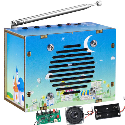 Science Kits for Kids Age 8-12 12-14, STEM Kits for Kids Age 8-10, STEM Toys Build Your Own FM Radio Kit, DIY Electronic Craft Projects Gifts for Teen Girls Boys 9 11 13 15 16+ Year Old (Printed Blue)