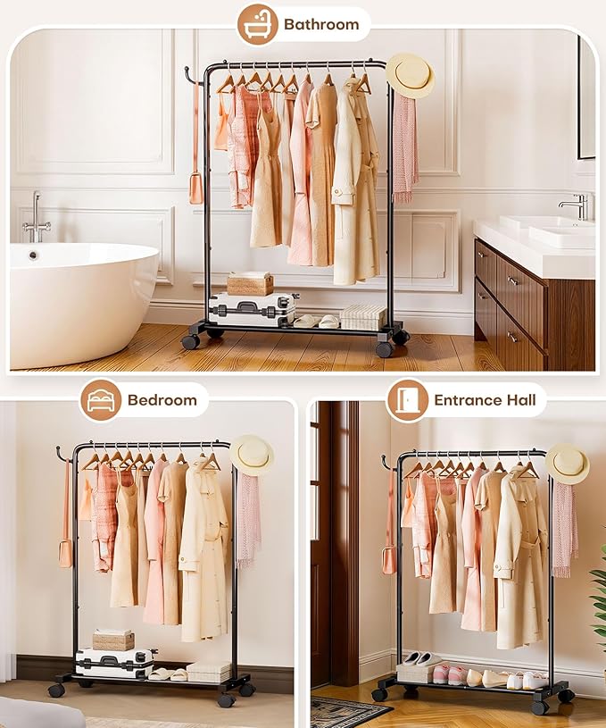 Homde Rolling Clothes Rack