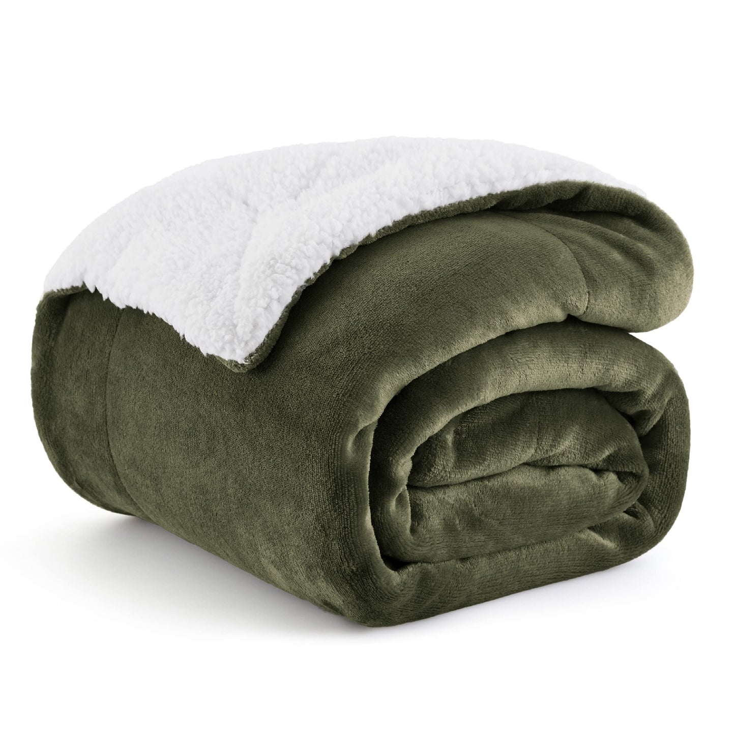 Bedsure GentleSoft Sherpa Fleece Blankets Queen Size for Bed - Thick and Warm, Soft Fuzzy Plush Queen Blanket for Winter, Grey, 90x90 Inches