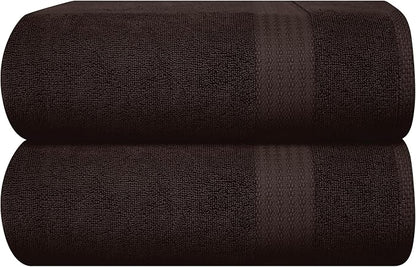 GLAMBURG Premium Cotton Oversized 2 Pack Bath Sheet 35x70-100% Pure Cotton