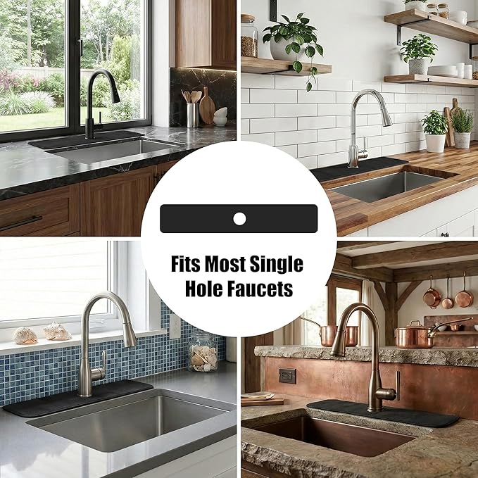 Customizable Kitchen Sink Faucet Mat: 30"Lx5.5"W Bathroom Counter Protector